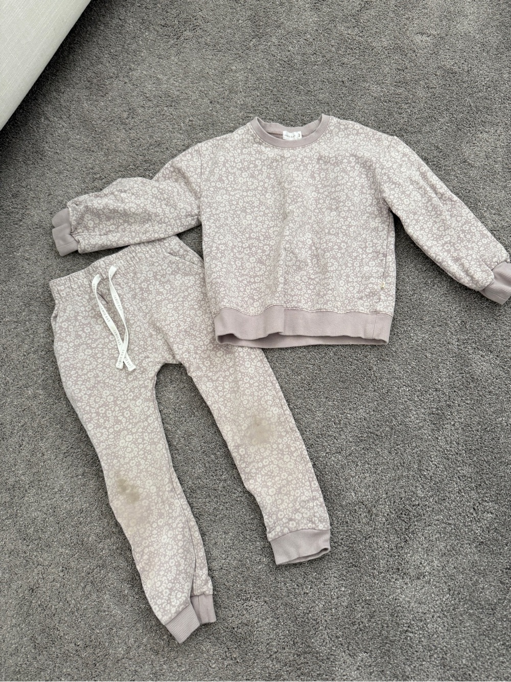 Jamie Kay Purple Morgan Fifi Floral Organic Cotton Joggers Set Size 6y